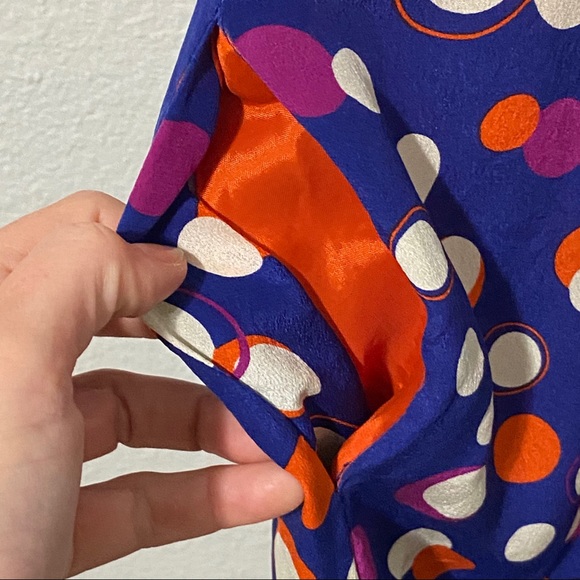 Anthropologie Color-Drenched Polka Dot Silk Dress - Picture 6 of 9